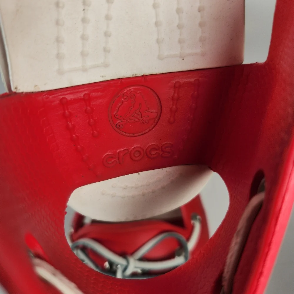 CROCS Women's Beach Line Boat Shoe Size 9 Red Comfort Slip On Lightweight - Picture 7 of 9